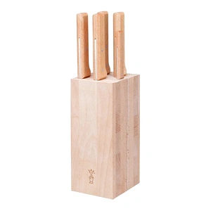 Комплект 5 кухненски ножа Opinel Parallele - Bread, с дървена стойка
