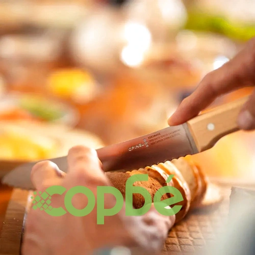 Комплект 5 кухненски ножа Opinel Parallele - Bread, с дървена стойка ➤ топ цена ➤ sorbe.bg