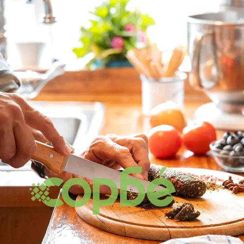 Комплект 5 кухненски ножа Opinel Parallele - Bread, с дървена стойка ➤ топ цена ➤ sorbe.bg