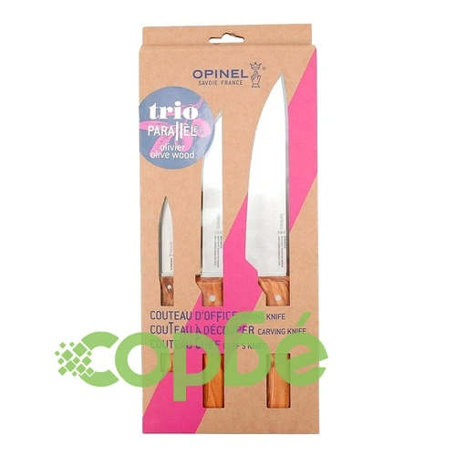Комплект кухненски ножове Opinel Parallele Olive, 3 бр. ➤ топ цена ➤ sorbe.bg