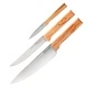 Комплект кухненски ножове Opinel Parallele Olive, 3 бр.