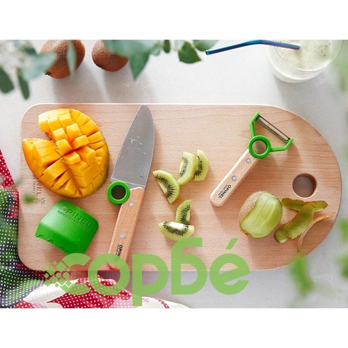 Детски комплект Opinel Le Petit Chef, зелен ➤ топ цена ➤ sorbe.bg