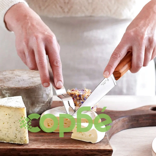 Нож за сирена Opinel Olivier + вилица ➤ топ цена ➤ sorbe.bg