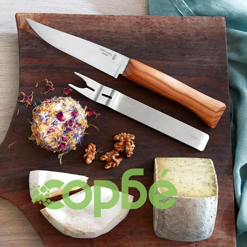 Нож за сирена Opinel Olivier + вилица ➤ топ цена ➤ sorbe.bg