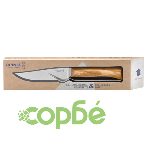 Нож за сирена Opinel Olivier + вилица ➤ топ цена ➤ sorbe.bg