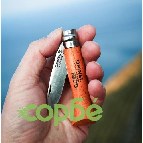Сгъваем нож Opinel №8 Carbone, острие 8,5 см ➤ топ цена ➤ sorbe.bg