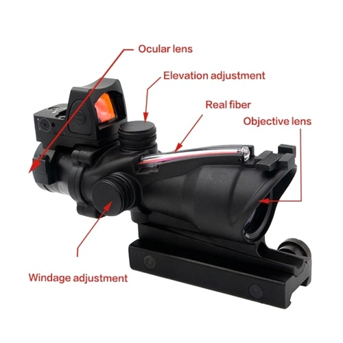 Призматичен прицел Discovery ACOG 4x32 с бързомерец RMR Red Dot ➤ топ цена ➤ sorbe.bg