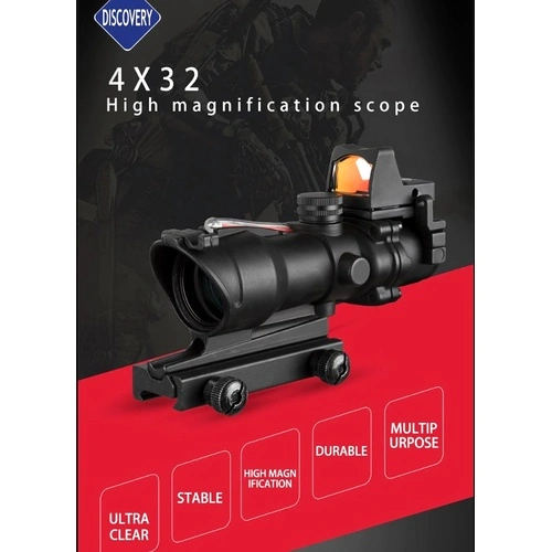 Призматичен прицел Discovery ACOG 4x32 с бързомерец RMR Red Dot ➤ топ цена ➤ sorbe.bg