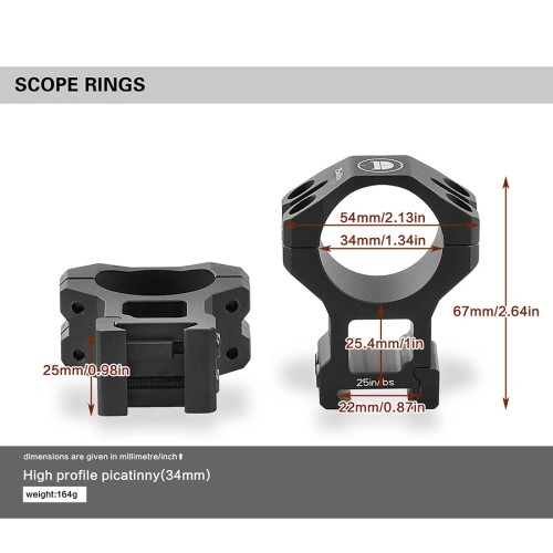 Висок крепеж 34mm за Picatinny база Discovery Optics 220601 ➤ топ цена ➤ sorbe.bg