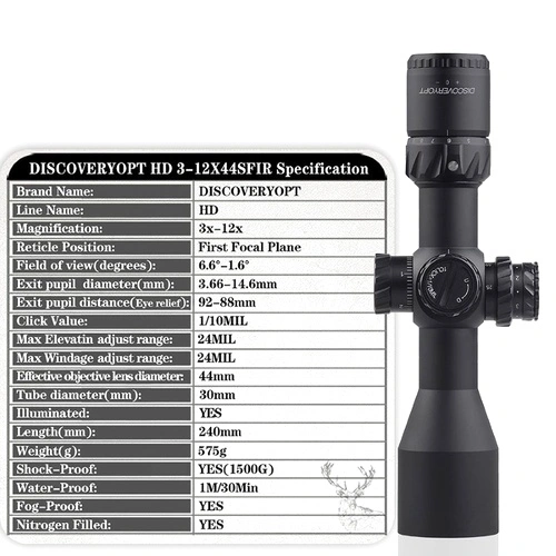 Оптика Discovery Optics HD 3-12X44SFIR FFP ➤ топ цена ➤ sorbe.bg