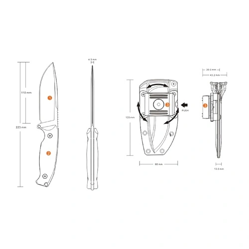Ловен нож Ruike Jager F118-G 14C28N острие и многопозиционна кания ➤ топ цена ➤ sorbe.bg