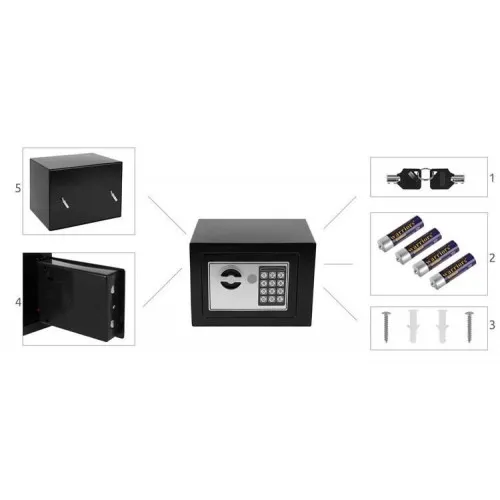 Електронен метален сейф 23 x 17 x 17 см ➤ топ цена ➤ sorbe.bg