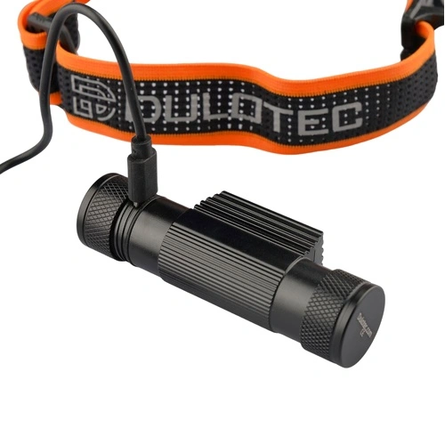 Мощен челник Dulotec H4 Pro + батерия 3400 mAh, с бяла и синя светлина ➤ топ цена ➤ sorbe.bg