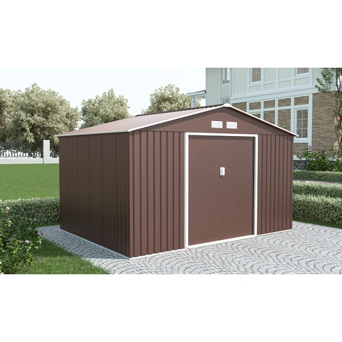 Градинска барака Aria XL цвят Кафява 340х383х210см ➤ топ цена ➤ sorbe.bg