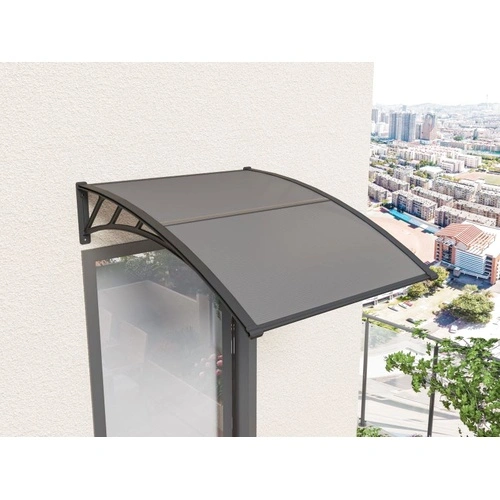 Навес за врата, прозорец, черен, 120x100 см, поликарбонат ➤ топ цена ➤ sorbe.bg