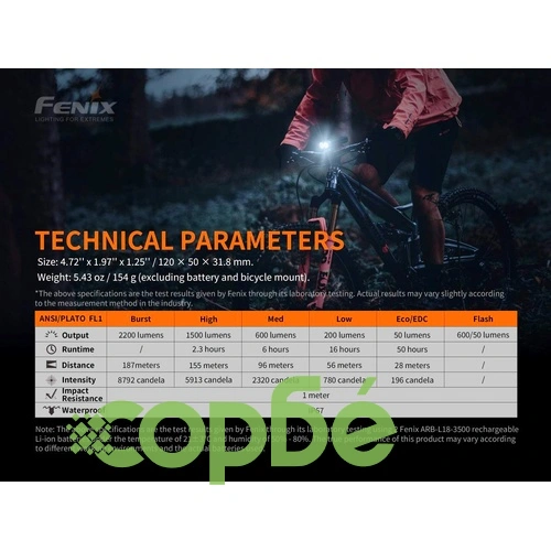 Велосипеден фар и стоп Fenix BC30R LED + Fenix BC05R V2.0 – ПОДАРЪЧЕН КОМПЛЕКТ ➤ топ цена ➤ sorbe.bg