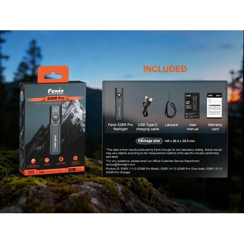 Фенер Fenix E06R  Pro LED - черен ➤ топ цена ➤ sorbe.bg