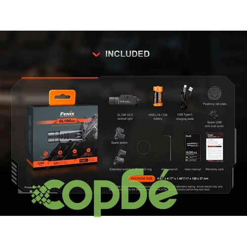 Пистолетен фенер Fenix GL19R V2.0 - подцевен ➤ топ цена ➤ sorbe.bg