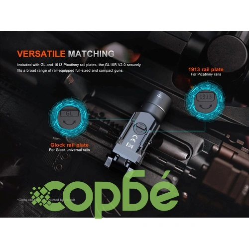 Пистолетен фенер Fenix GL19R V2.0 - подцевен ➤ топ цена ➤ sorbe.bg