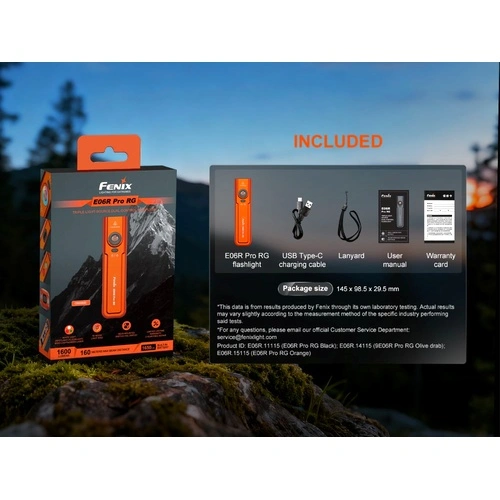 Фенер Fenix E06R Pro RG LED - оранжев ➤ топ цена ➤ sorbe.bg