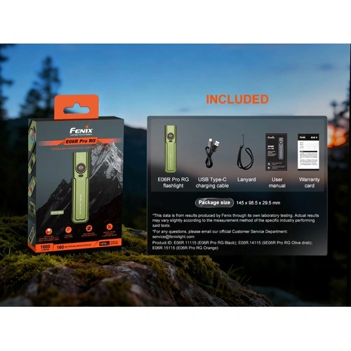 Фенер Fenix E06R Pro RG LED - зелен ➤ топ цена ➤ sorbe.bg