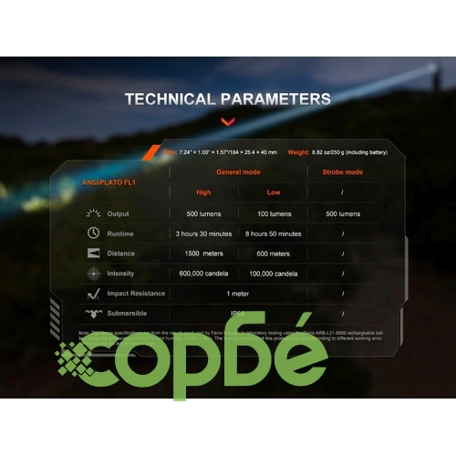 Фенер Fenix TK30R, 1500 м далекобойност, бял лазер, компактен размер  ➤ топ цена ➤ sorbe.bg