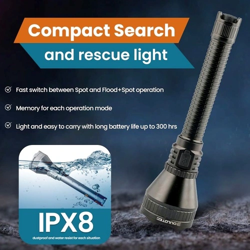 Мощен далекобоен фенер Dulotec Tracker 1300 - до 6500 лумена, до 1300 метра ➤ топ цена ➤ sorbe.bg