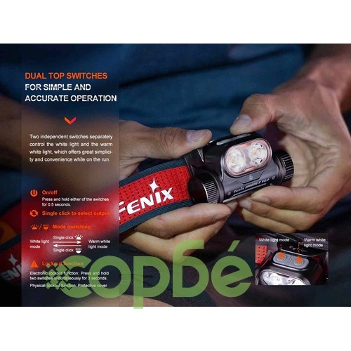 Челник Fenix HM65R-T V2.0 LED черен + Фенер Fenix E04R LED - подаръчен комплект ➤ топ цена ➤ sorbe.bg
