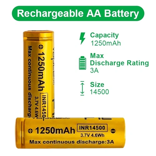 Батерия Vapcell 14500 F12 1250mAh 3A с изпъкнал плюс ➤ топ цена ➤ sorbe.bg