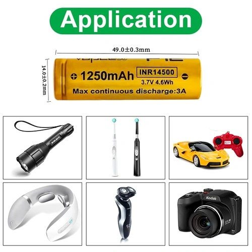 Батерия Vapcell 14500 F12 1250mAh 3A с изпъкнал плюс ➤ топ цена ➤ sorbe.bg