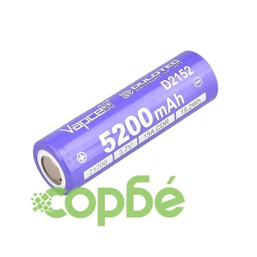 Батерия Vapcell Dulotec 21700 5200mAh 15A - D2152 ➤ топ цена ➤ sorbe.bg