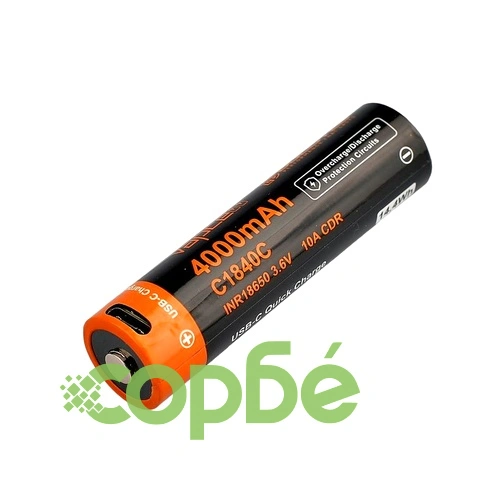 Батерия Vapcell Dulotec 18650 4000mAh 10A - C1840C със защита и USB-C зареждане ➤ топ цена ➤ sorbe.bg