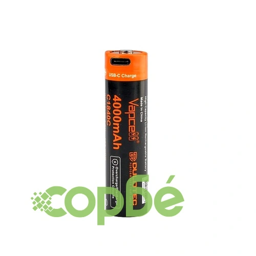 Батерия Vapcell Dulotec 18650 4000mAh 10A - C1840C със защита и USB-C зареждане ➤ топ цена ➤ sorbe.bg