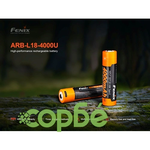 Батерия Fenix ARB-L18-4000U - 18650 4000mAh ➤ топ цена ➤ sorbe.bg