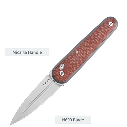 Сгъваем нож SRM 251MB-MN - дръжка от Micarta и N690 стомана ➤ топ цена ➤ sorbe.bg