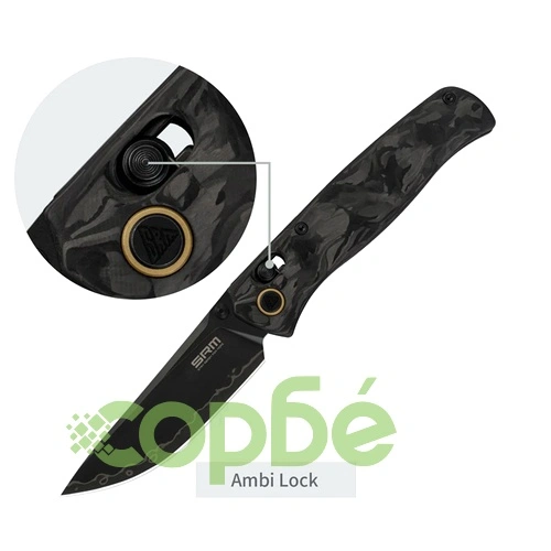 Сгъваем нож SRM Medal 255L-FB2 - дръжка от карбон и ламинирана 140Cr стомана ➤ топ цена ➤ sorbe.bg