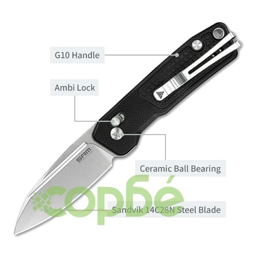 Сгъваем нож SRM 7229-GB Scout - дръжка от G10 и 14C28N стомана ➤ топ цена ➤ sorbe.bg