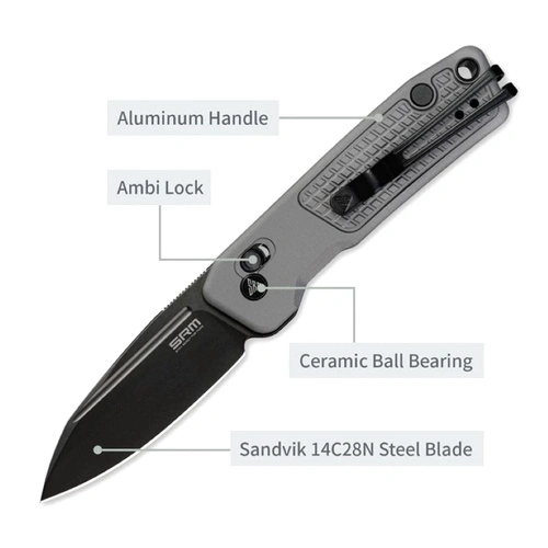 Сгъваем нож SRM 7229-AK Scout - дръжка от алуминиева сплав и 14C28N стомана ➤ топ цена ➤ sorbe.bg