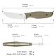Нож с фиксирано острие SRM Fossa 605T-MP - 14C28N острие и дръжка от Micarta