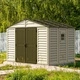Градинска барака DuraMax WoodBridge Plus - винил с подсилена метална конструкция - 324 x 247 x 233 cm