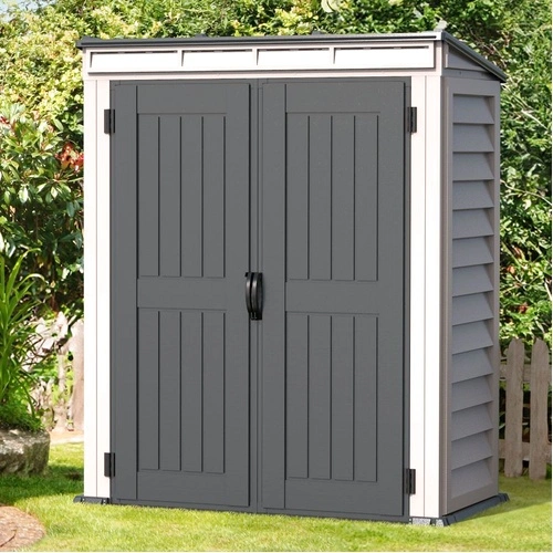 Градинска барака DuraMax YardMate Plus Pent Gray - винил с подсилена метална конструкция, 171 x 92 x 202 cm ➤ топ цена ➤ sorbe.bg