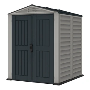 Градинска барака DuraMax YardMate Plus Pent Gray - винил с подсилена метална конструкция, 171 x 171 x 210 cm