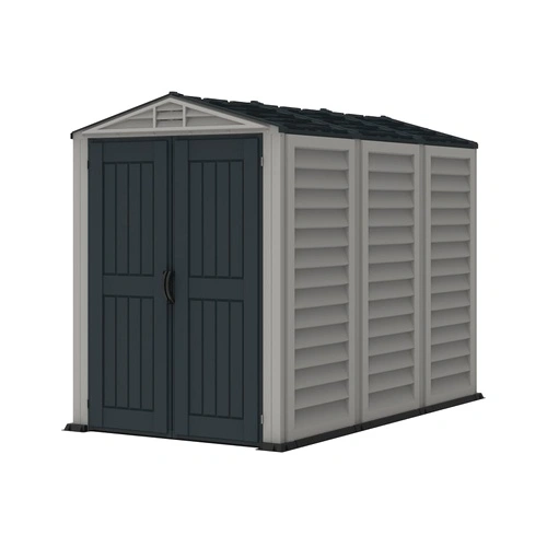 Градинска барака DuraMax YardMate Plus Pent Gray - винил с подсилена метална конструкция, 171 x 171 x 210 cm ➤ топ цена ➤ sorbe.bg