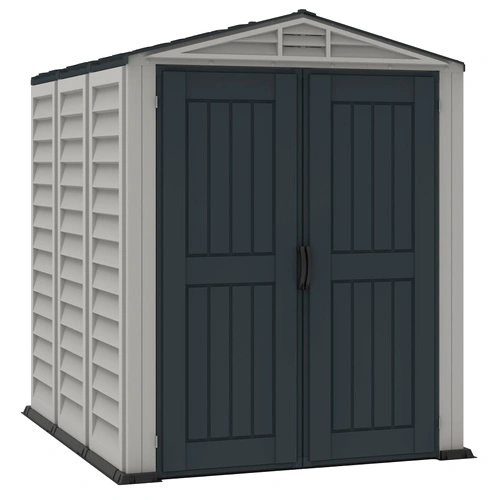 Градинска барака DuraMax YardMate Plus Pent Gray - винил с подсилена метална конструкция, 171 x 171 x 210 cm ➤ топ цена ➤ sorbe.bg