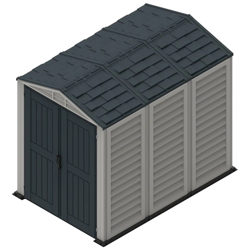 Градинска барака DuraMax YardMate Plus Pent Gray - винил с подсилена метална конструкция, 171 x 171 x 210 cm ➤ топ цена ➤ sorbe.bg