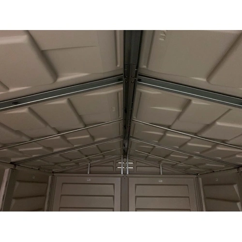 Градинска барака DuraMax YardMate Plus Pent Gray - винил с подсилена метална конструкция, 171 x 171 x 210 cm ➤ топ цена ➤ sorbe.bg