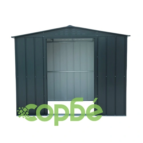 Градинска барака DuraMax TOP Shed 8 x 6, Anthracite RAL7016 - поцинкована стомана с подсилена метална конструкция - 261.6 x 183 x 204.5 cm ➤ топ цена ➤ sorbe.bg