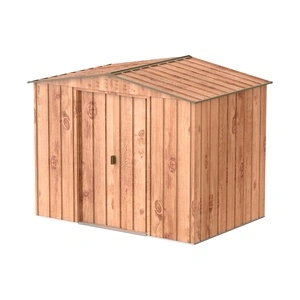 Градинска барака DuraMax TOP Shed 8 x 6, Woodgrain/Brown - поцинкована стомана с подсилена метална конструкция - 261.6 x 183 x 204.5 cm