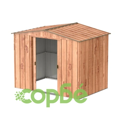 Градинска барака DuraMax TOP Shed 8 x 6, Woodgrain/Brown - поцинкована стомана с подсилена метална конструкция - 261.6 x 183 x 204.5 cm на топ цена от sorbe.bg Градинска барака DuraMax TOP Shed 8 x 6, Woodgrain/Brown - поцинкована стомана с подсилена метална конструкция - 261.6 x 183 x 204.5 cm ➤ топ цена ➤ sorbe.bg