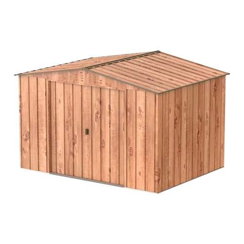 Градинска барака DuraMax TOP Shed 10 x 8, Woodgrain/Brown - поцинкована стомана с подсилена метална конструкция - 321.8 x 243.3 x 209.3 cm ➤ топ цена ➤ sorbe.bg